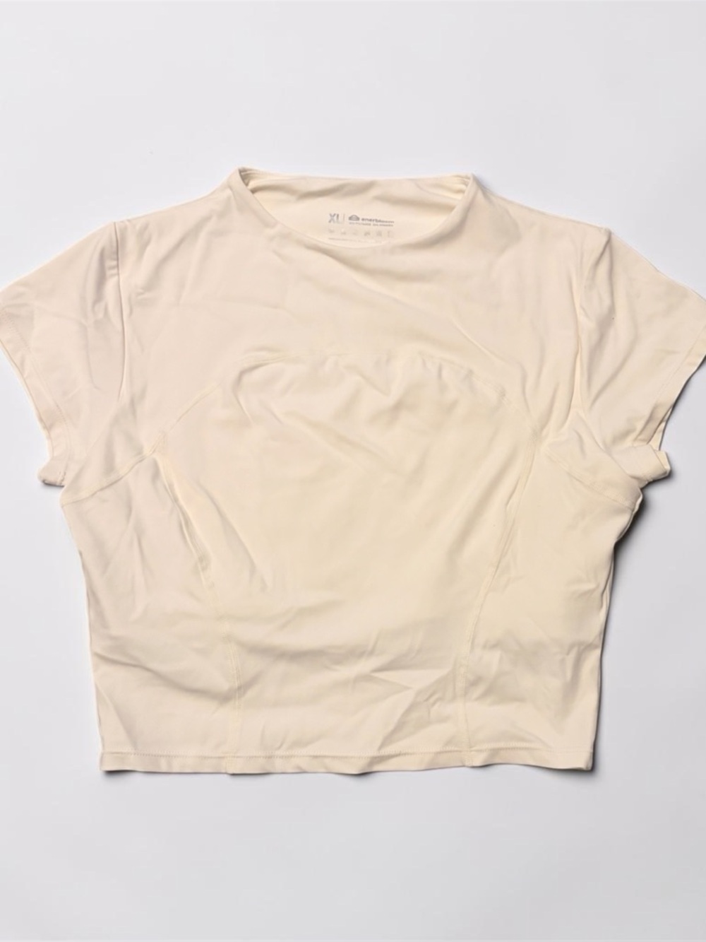 Beige Athletic Crop Top XL | Lightweight Tee